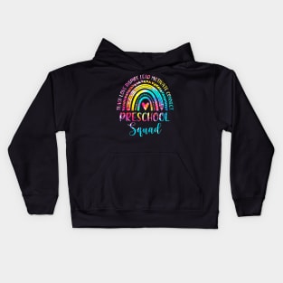 Preschool Teacher Squad Tie Dye Rainbow Back To School Kids Hoodie